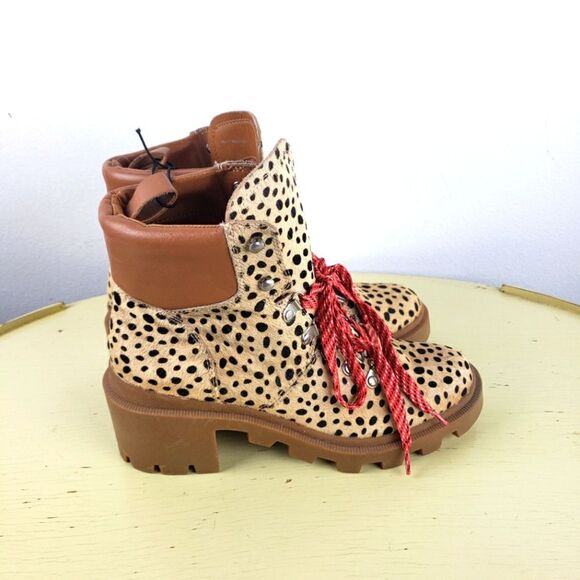 Dolce Vita Shoes - Women's Dolce Vita NWOB Calf Hair Animal Print Lace Up Heel Boots Size 7M
